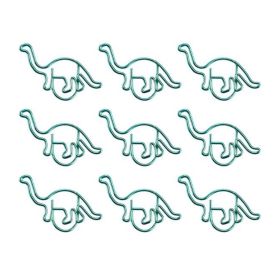 20 Pcs Green Dinosaur Paper Clips Cute Animal Shaped Bookmarks Pins Metal Document Organizing Paper Clips Office Supplies