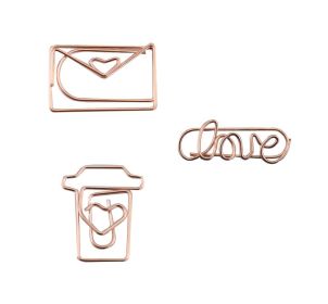 12 Pieces Three Shapes Paper Clips Funny Office Desk Accessories Bookmarks