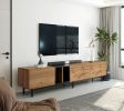 Modern TV Stand for 80'' TV with 3 Doors, Media Console Table, Entertainment Center with Large Storage Cabinet for Living Room, Bedroom