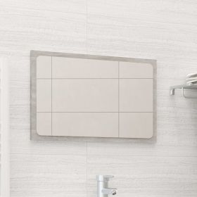 Bathroom Mirror Concrete Gray 23.6"x0.6"x14.6" Engineered Wood