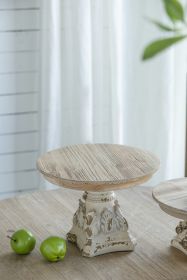 D10.5" x 7.5" Cake Stand, Wood Cake Plate with Magnesium Base