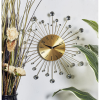 DecMode Gold Metal Glam Wall Clock, 15'L x 0.5'W x 15'H, Features Starburst Design