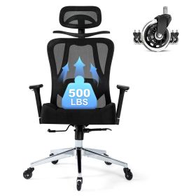 Office Chair, Ergonomic Home Office Desk Chairs, Swivel Chair with 2DLumbar Support and 3D Headrest,Mesh Comfortable Work Chair Adjustable 3D Armrests