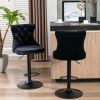 A&A Furniture,Swivel Velvet Barstools Adjusatble Seat Height from 25-33 Inch,17.7 inch base, Modern Upholstered Bar Stools with Backs Comfortable Tuft