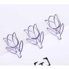 12 Pcs Purple Tulip Paper Clips Cute Flower Shaped Bookmarks Pins Metal Document Organizing Paper Clips Office Supplies