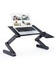 Adjustable Laptop Stand; RAINBEAN Laptop Desk with 2 CPU Cooling USB Fans for Bed Aluminum Lap Workstation Desk with Mouse Pad; Foldable Cook Book Sta