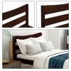 Twin Size Wood Platform Bed with Headboard and Wooden Slat Support (Espresso) RT