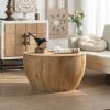 31.50"Vintage Style Bucket Shaped Coffee Table for Office, Dining Room and Living Room