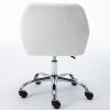 Faux Fur Home Office Chair,Fluffy Fuzzy Comfortable Makeup Vanity Chair ,Swivel Desk Chair Height Adjustable Dressing Chair for Bedroom