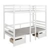 Functional Loft Bed(turn into upper bed and down desk,cushion sets are free),Twin Size,White