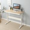 (Maple Tabletop) Standing Desk with Metal Drawer 48 x 24 Inches ;  Adjustable Height Stand up Desk;  Sit Stand Home Office Desk;  Ergonomic Workstatio