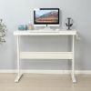 (White Tabletop) Standing Desk with Metal Drawer 48 x 24 Inches ;  Adjustable Height Stand up Desk;  Sit Stand Home Office Desk;  Ergonomic Workstatio