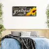 Inspirational Canvas Wall Art for Living Room,Thankful Grateful Blessed Wall Decor Rustic Wood Sign Vintage Sunflower Wall Picture Framed Artwork Pain