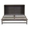 Queen Size Murphy Bed with Built-In Charging Station, Antique Grey