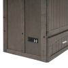 Queen Size Murphy Bed with Built-In Charging Station, Antique Grey