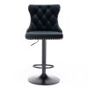 A&A Furniture,Swivel Velvet Barstools Adjusatble Seat Height from 25-33 Inch,17.7 inch base, Modern Upholstered Bar Stools with Backs Comfortable Tuft