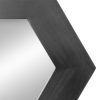 18.5" x 18.5" Hexagon Mirror with Solid Wood Frame, Wall Decor for Living Room Bathroom Hallway, Black