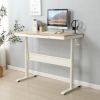 (Maple Tabletop) Standing Desk with Metal Drawer 48 x 24 Inches ;  Adjustable Height Stand up Desk;  Sit Stand Home Office Desk;  Ergonomic Workstatio