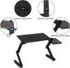 Foldable Aluminum Laptop Desk Adjustable Portable Table Stand with 2 CPU Cooling Fans and Mouse Pad