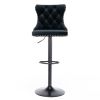 A&A Furniture,Swivel Velvet Barstools Adjusatble Seat Height from 25-33 Inch,17.7 inch base, Modern Upholstered Bar Stools with Backs Comfortable Tuft