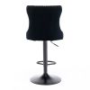 A&A Furniture,Swivel Velvet Barstools Adjusatble Seat Height from 25-33 Inch,17.7 inch base, Modern Upholstered Bar Stools with Backs Comfortable Tuft