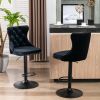 A&A Furniture,Swivel Velvet Barstools Adjusatble Seat Height from 25-33 Inch,17.7 inch base, Modern Upholstered Bar Stools with Backs Comfortable Tuft