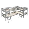 L-Shaped Bunk Bed with Ladder,Twin Size-Gray(OLD SKU :LP000020AAE)