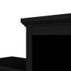 ON-TREND Minimalism Style Entertainment Wall Unit with Bridge, Modern TV Console Table for TVs Up to 70", Multifunctional TV Stand with Tempered Glass