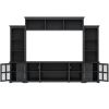 ON-TREND Minimalism Style Entertainment Wall Unit with Bridge, Modern TV Console Table for TVs Up to 70", Multifunctional TV Stand with Tempered Glass