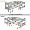 L-Shaped Bunk Bed with Ladder,Twin Size-Gray(OLD SKU :LP000020AAE)