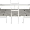 Functional Loft Bed(turn into upper bed and down desk,cushion sets are free),Twin Size,White