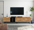 Modern TV Stand for 80'' TV with 3 Doors, Media Console Table, Entertainment Center with Large Storage Cabinet for Living Room, Bedroom