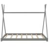 Twin Size House Platform Bed with Triangle Structure,Gray