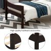 Twin Size Wood Platform Bed with Headboard and Wooden Slat Support (Espresso) RT