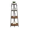 Corner Shelf with Two Drawers 72.64'' Tall;  4-tier Industrial Bookcase;  Black