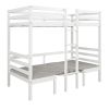 Functional Loft Bed(turn into upper bed and down desk,cushion sets are free),Twin Size,White