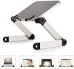 Adjustable Height Laptop Desk Laptop Stand for Bed Portable Lap Desk Foldable Table Workstation Notebook RiserErgonomic Computer Tray Reading Holder B