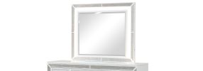 Crystal Modern Mirror made with Wood Finished in White