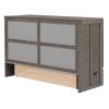 Queen Size Murphy Bed with Built-In Charging Station, Antique Grey