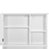 Home Over-The-Toilet Shelf Bathroom Storage Space Saver with Adjustable Shelf Collect Cabinet (White)