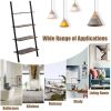 Multipurpose 4-Tier Industrial Leaning Wall Bookcase with Metal Frame