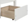 Functional Loft Bed(turn into upper bed and down desk,cushion sets are free),Twin Size,White