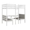 Functional Loft Bed(turn into upper bed and down desk,cushion sets are free),Twin Size,White