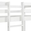 Functional Loft Bed(turn into upper bed and down desk,cushion sets are free),Twin Size,White