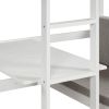 Functional Loft Bed(turn into upper bed and down desk,cushion sets are free),Twin Size,White