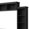 ON-TREND Minimalism Style Entertainment Wall Unit with Bridge, Modern TV Console Table for TVs Up to 70", Multifunctional TV Stand with Tempered Glass