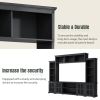 ON-TREND Minimalism Style Entertainment Wall Unit with Bridge, Modern TV Console Table for TVs Up to 70", Multifunctional TV Stand with Tempered Glass