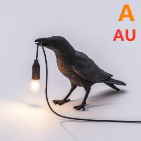 Creative Auspicious Bird Resin Wall Lamp Decoration (Option: Black-A-AU)