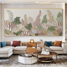 Handmade Oil Painting Abstract Flowers Landscape Oil Painting On Canvas Original Minimalist Green Floral Texture Painting Wall Art Modern Living Room (Style: 1, size: 40x80cm)