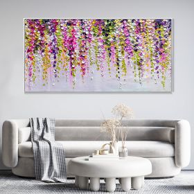 Hand Painted Oil Painting Abstract Floral Texture Canvas Oil Painting Colorful Wall Decor Art Modern Landscape Painting Living Room Decor Oil Painting (Style: 1, size: 40x80cm)